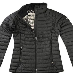 BLACK PUFFER COAT — COLUMBIA OMNI HEAT